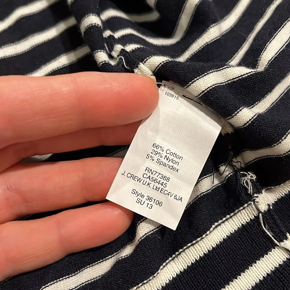 J. Crew Navy Blue Stripe open front  Sweater size small - Picture 6 of 14